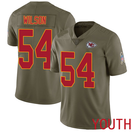 Youth Kansas City Chiefs #54 Wilson Damien Limited Olive 2017 Salute to Service Nike NFL Jersey